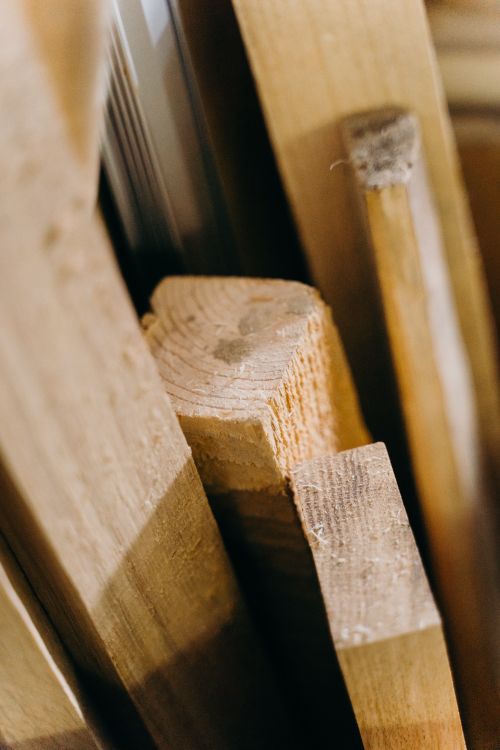 Vertical close-up of textured timber planks