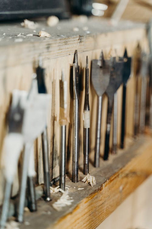 Assorted Wood Drill in Close-up Shot
