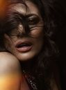 Alluring woman with hair on face