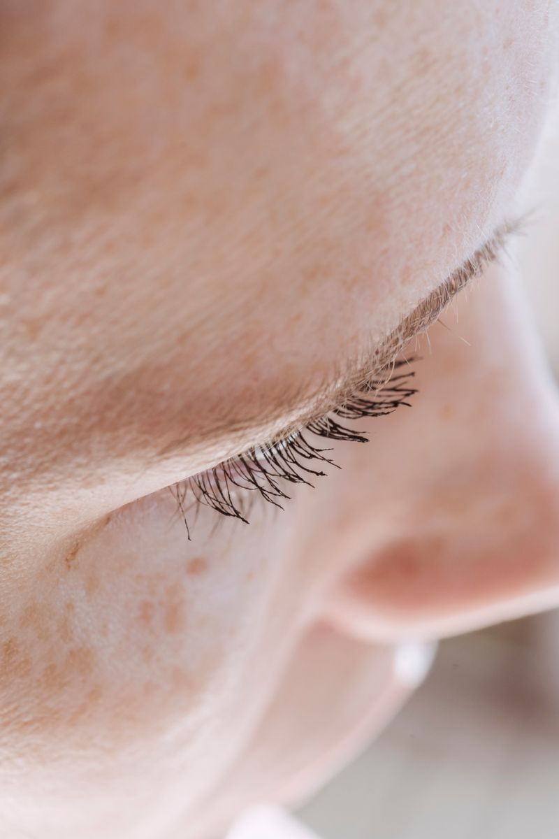 Close-up of natural eyelashes