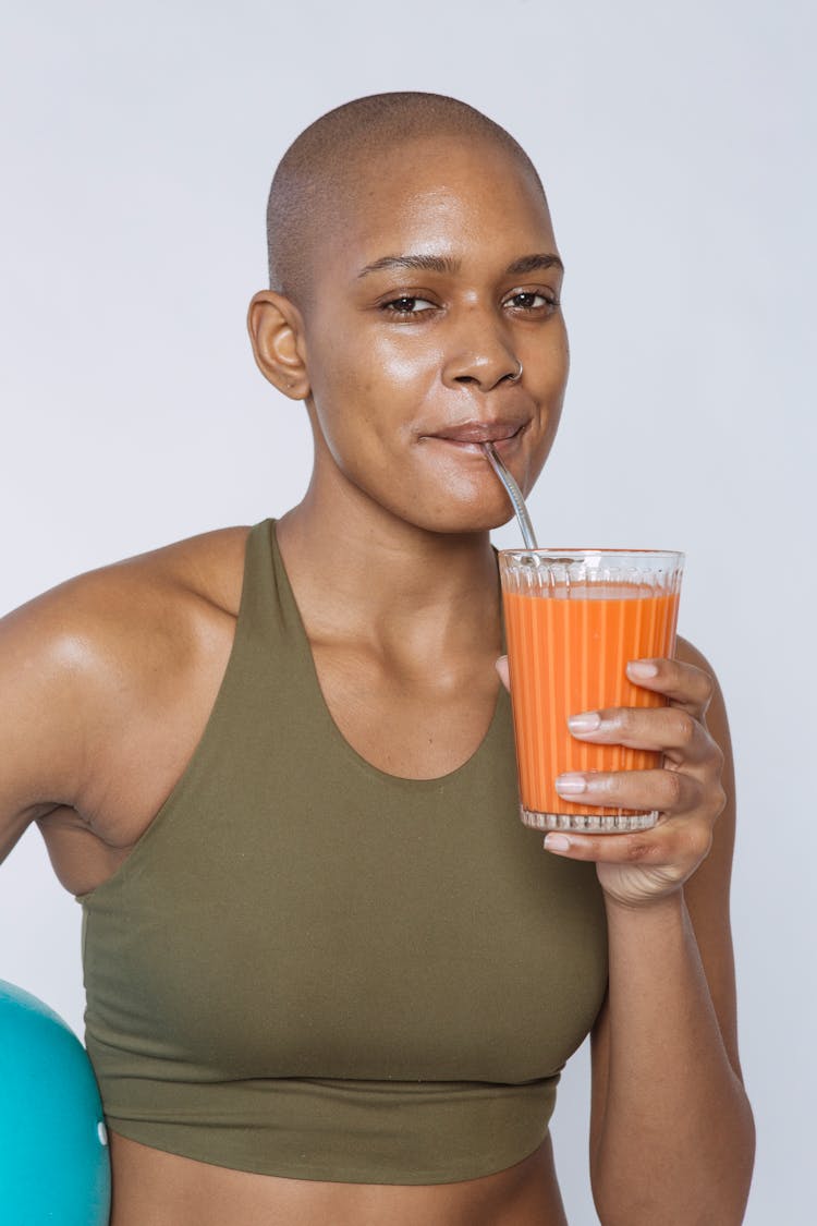 Woman Drinking A Smoothie