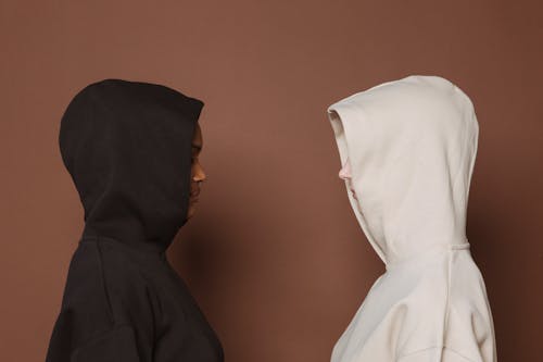Free Multiethnic women in casual hoodies in studio Stock Photo