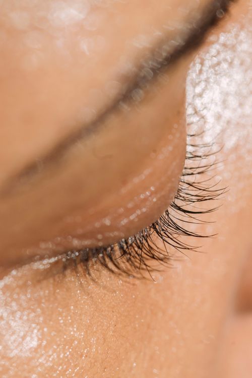 Woman before LED light therapy routine — natural skin