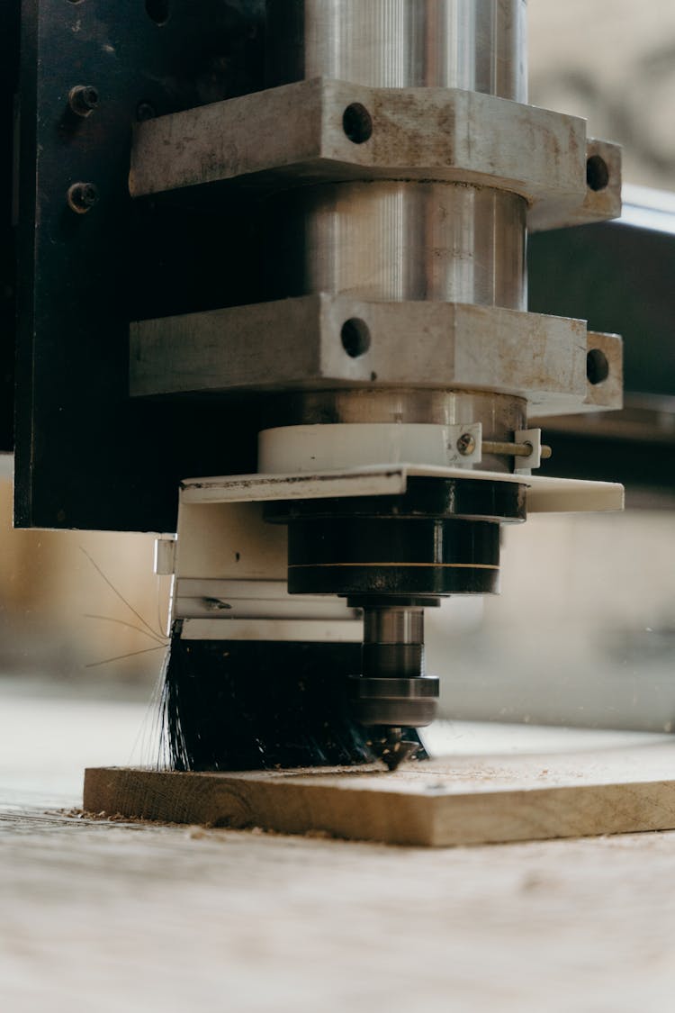 Close-Up Shot Of CNC Machine