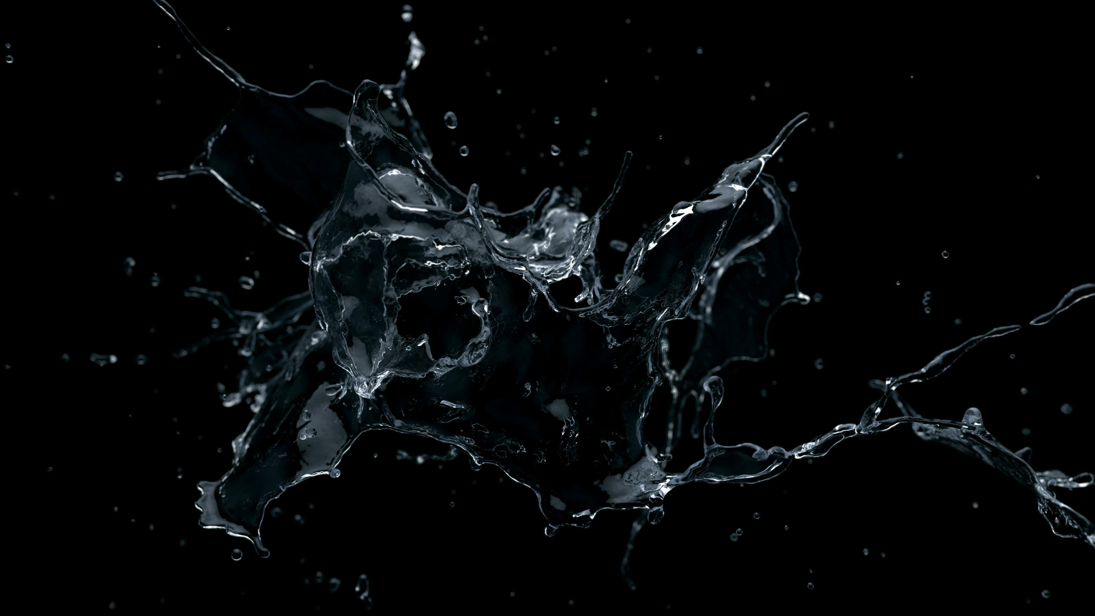 Water Splashing on Black Background · Free Stock Photo