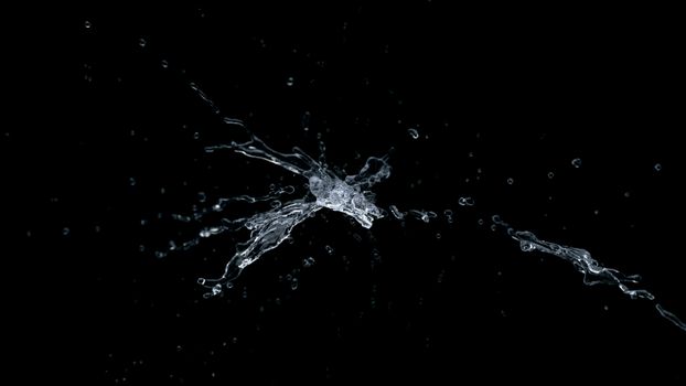 Captivating image of water splash in mid-air against a black background.