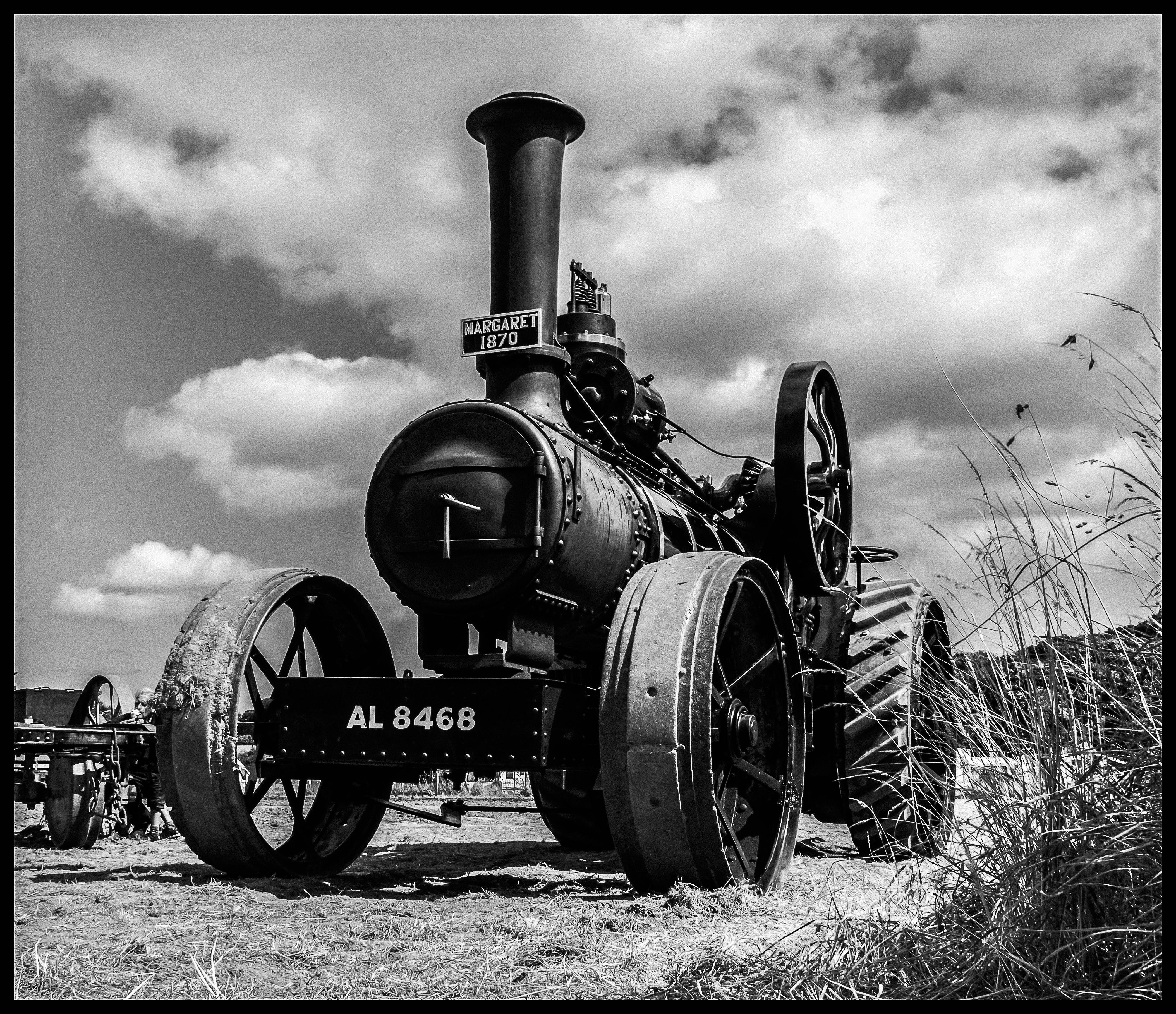 Free stock photo of black and white, steam, steam engine
