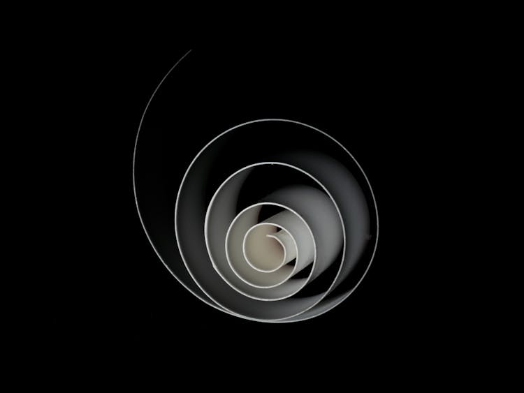 White Spiral On Black Background