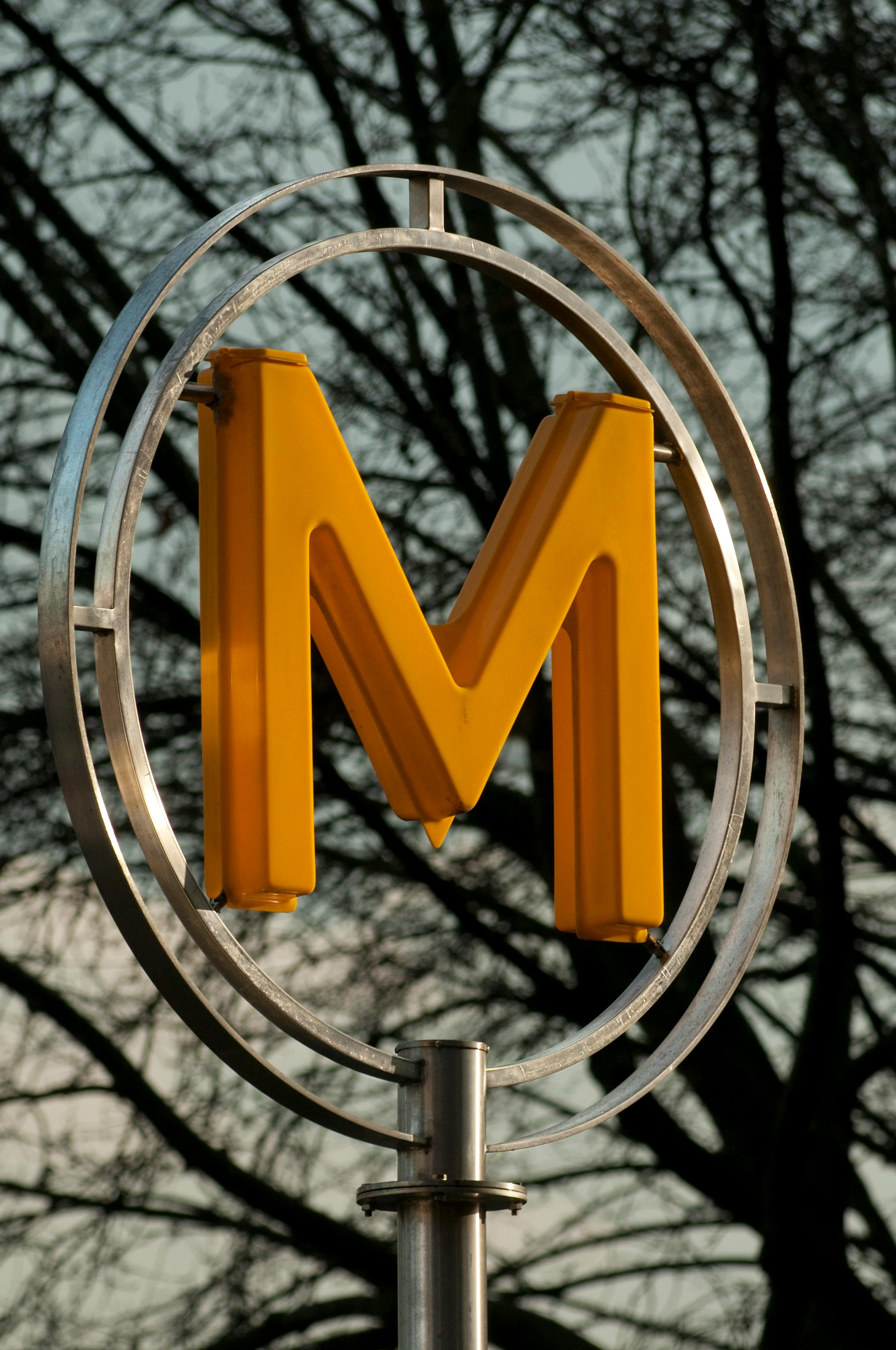 close up of metro sign