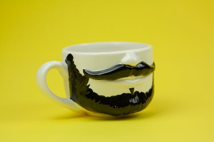 Ceramic Mug With Mustache And Beard