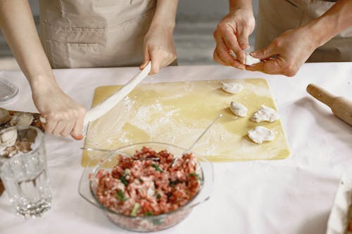 Free People Holding a Dough Stock Photo