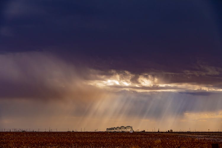 A Wide Brown Field Under Beautiful Sky