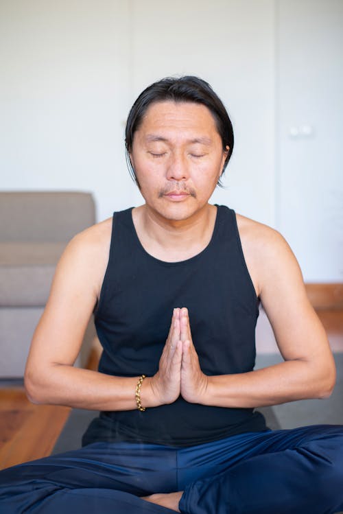 Free A Man Meditating  Stock Photo