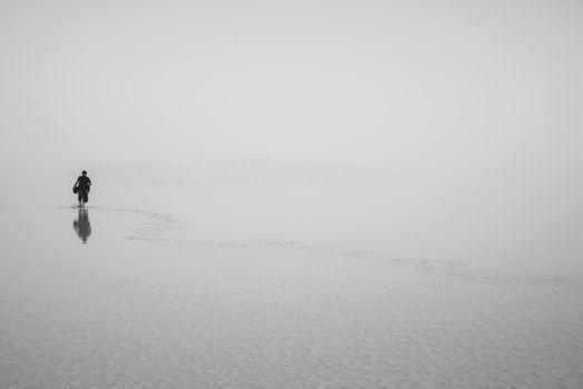 Person Walking On A Body of Water 