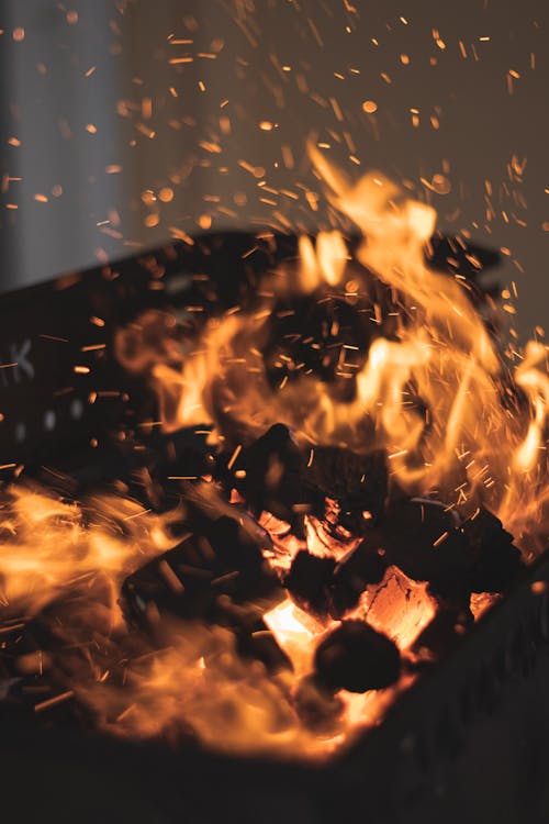 Close-Up Shot of a Burning Fire