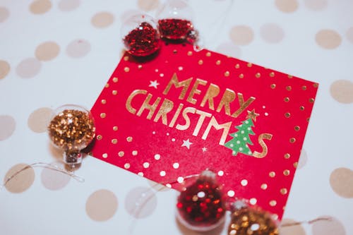 Free Close-up Photo of Christmas Card Stock Photo