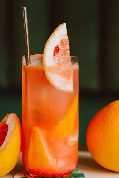 Free Close-Up Shot of a Glass of Orange Juice Stock Photo