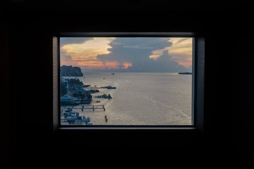 View of the Sea Harbor from a Window