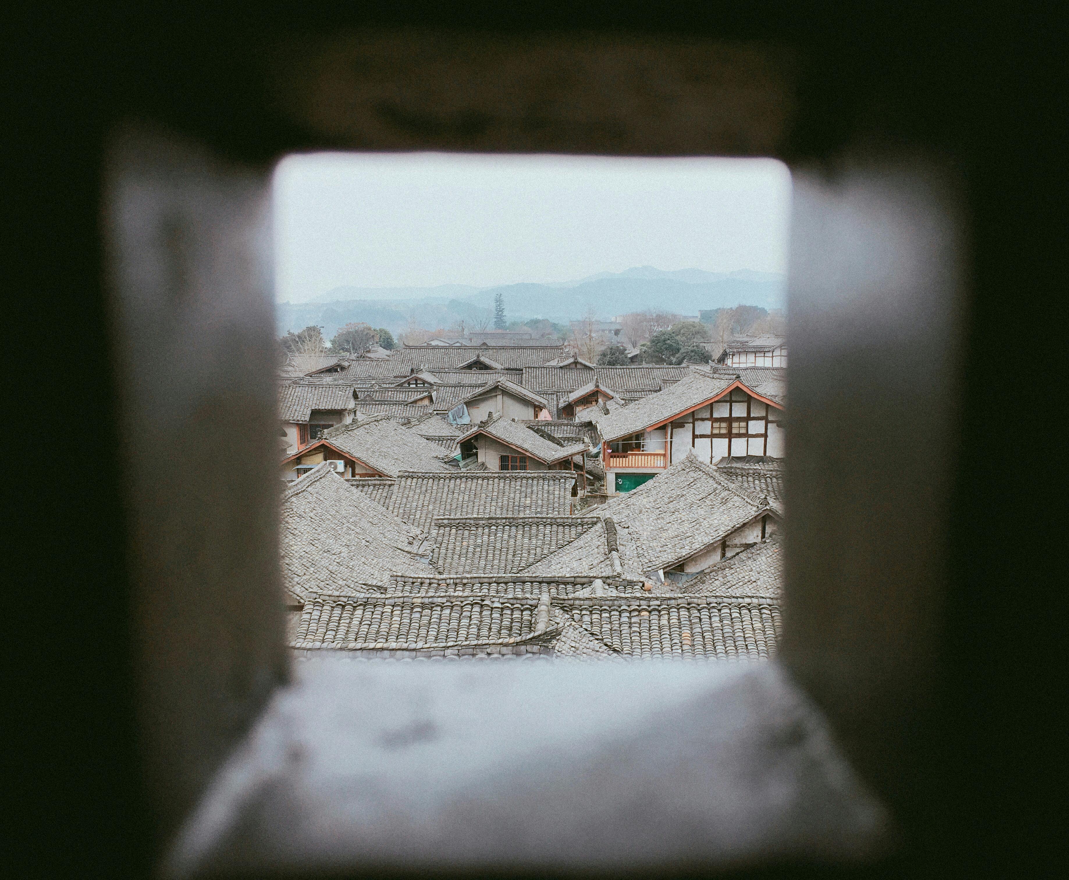 Captivating view of traditional rooftops in Nanchong, Sichuan, China.