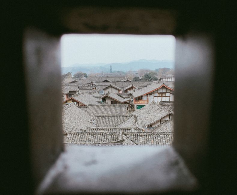 Captivating view of traditional rooftops in Nanchong, Sichuan, China.