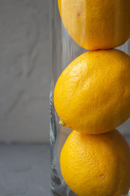Close-up Lemons in a Glass