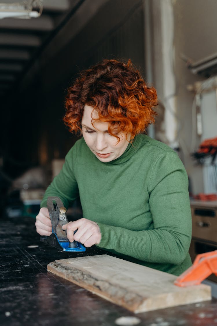 A Craftswoman Doing Woodwork