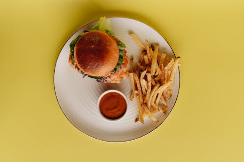 Burger and Fries Meal