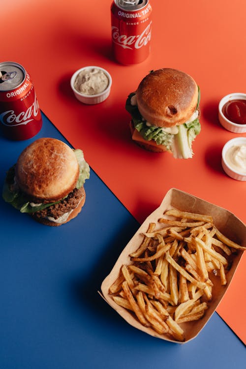 Two Burger Meals and Fries