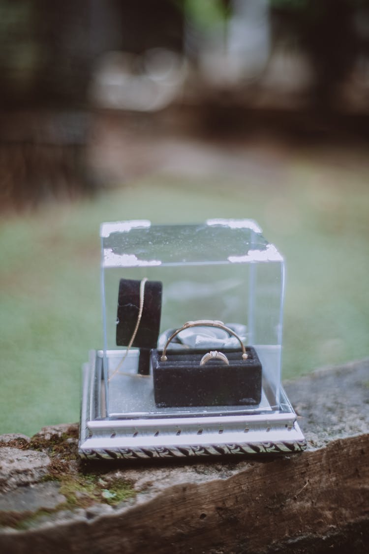 Jewelry In A Transparent Display Case