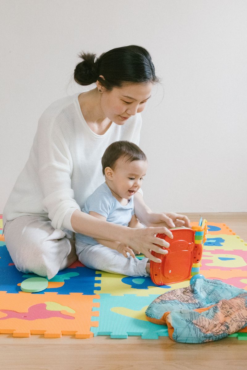 Parent and baby playing and communicating together