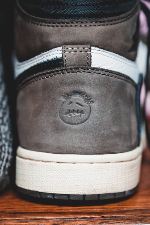 Close up of leather boot on shelf