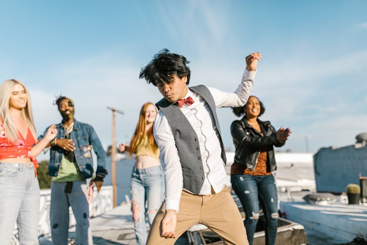 A Stylish Young Man Dancing