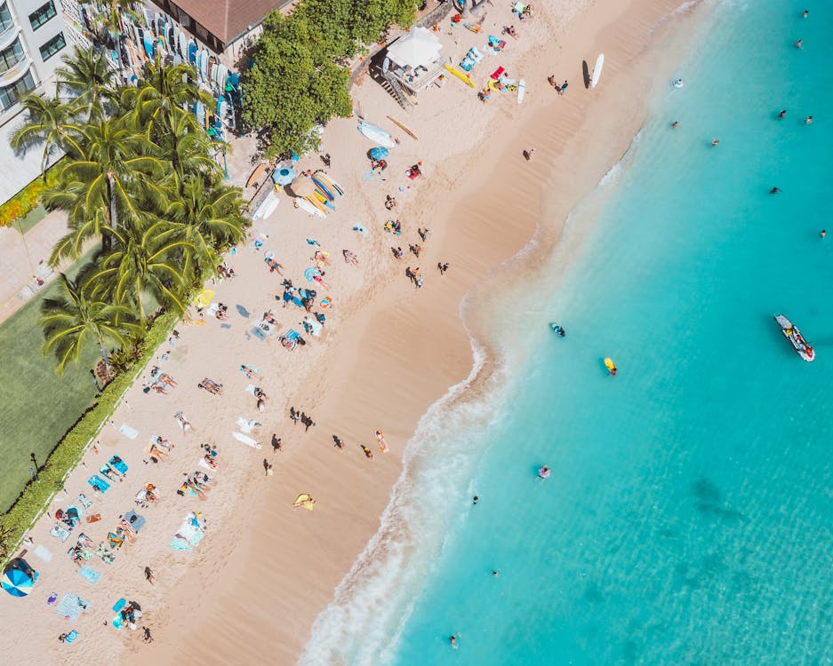 Gratis lagerfoto af afslapning, bølger, droneoptagelse