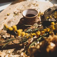 Herbal tea in a stoneware cup - photo by Olga Kalinina on Pexels