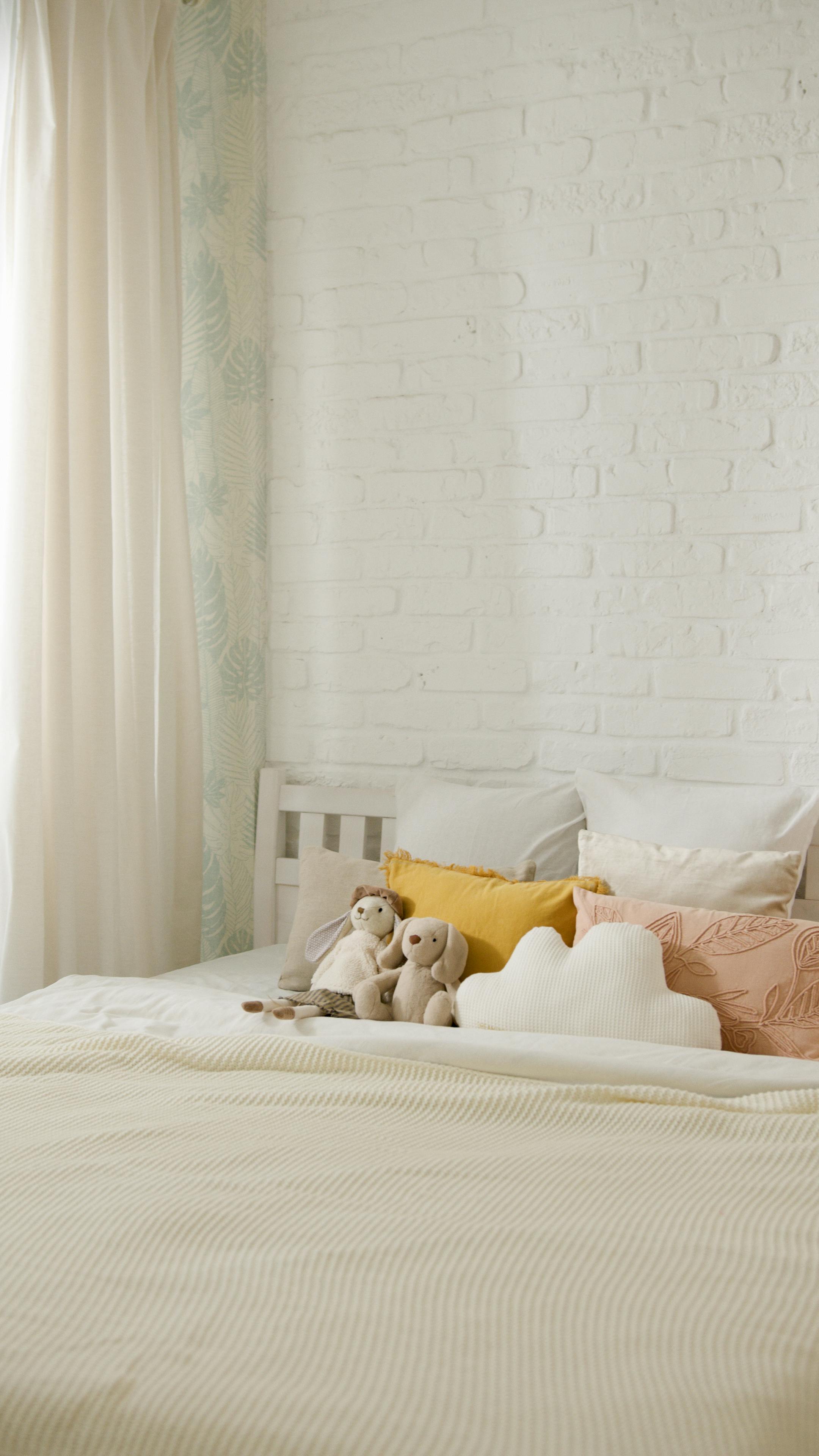 Two White Pillows On Bed Stock Photo, Picture and Royalty Free Image. Image  49668058.