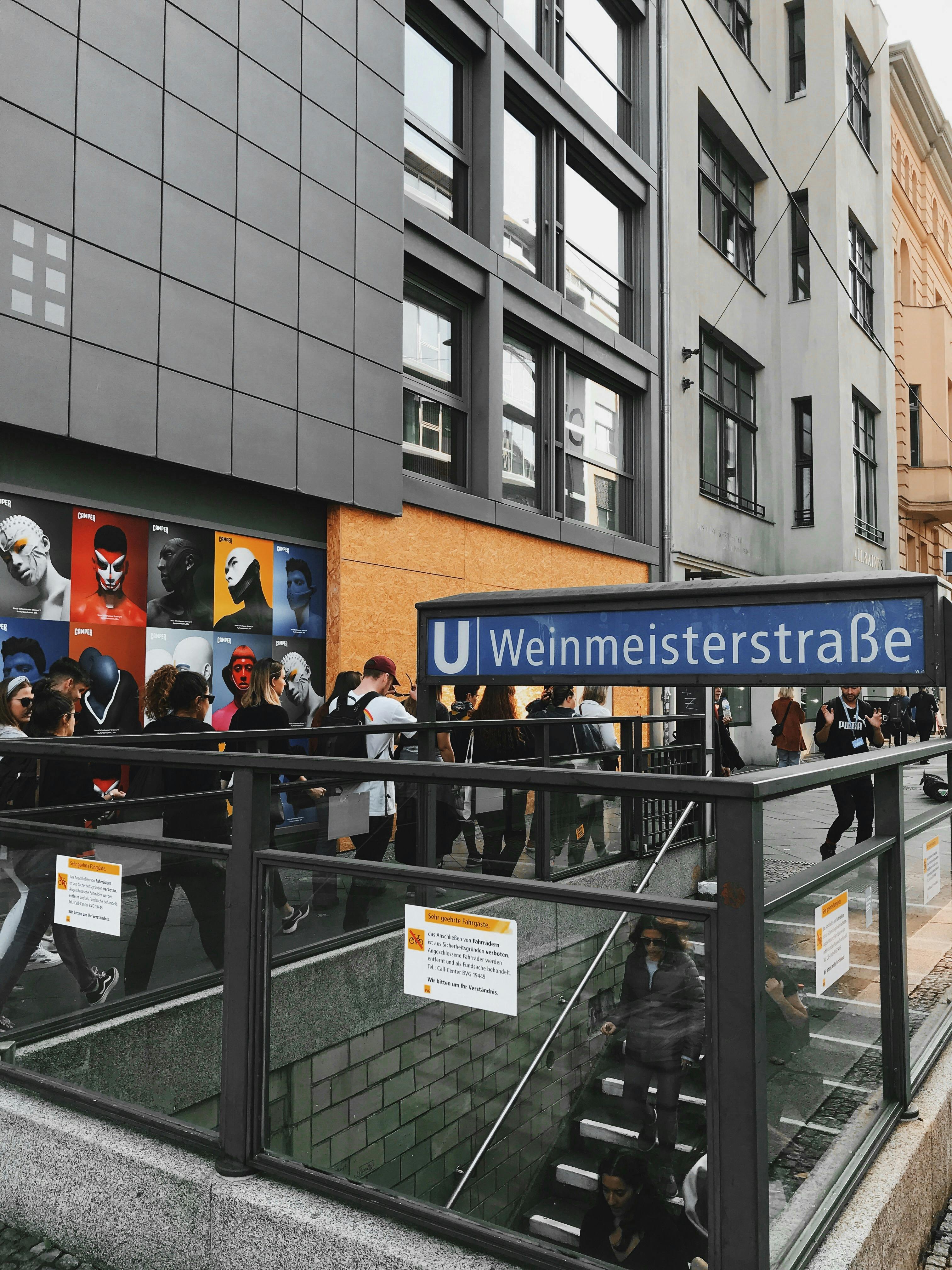 Railing Around a Subway Entrance · Free Stock Photo