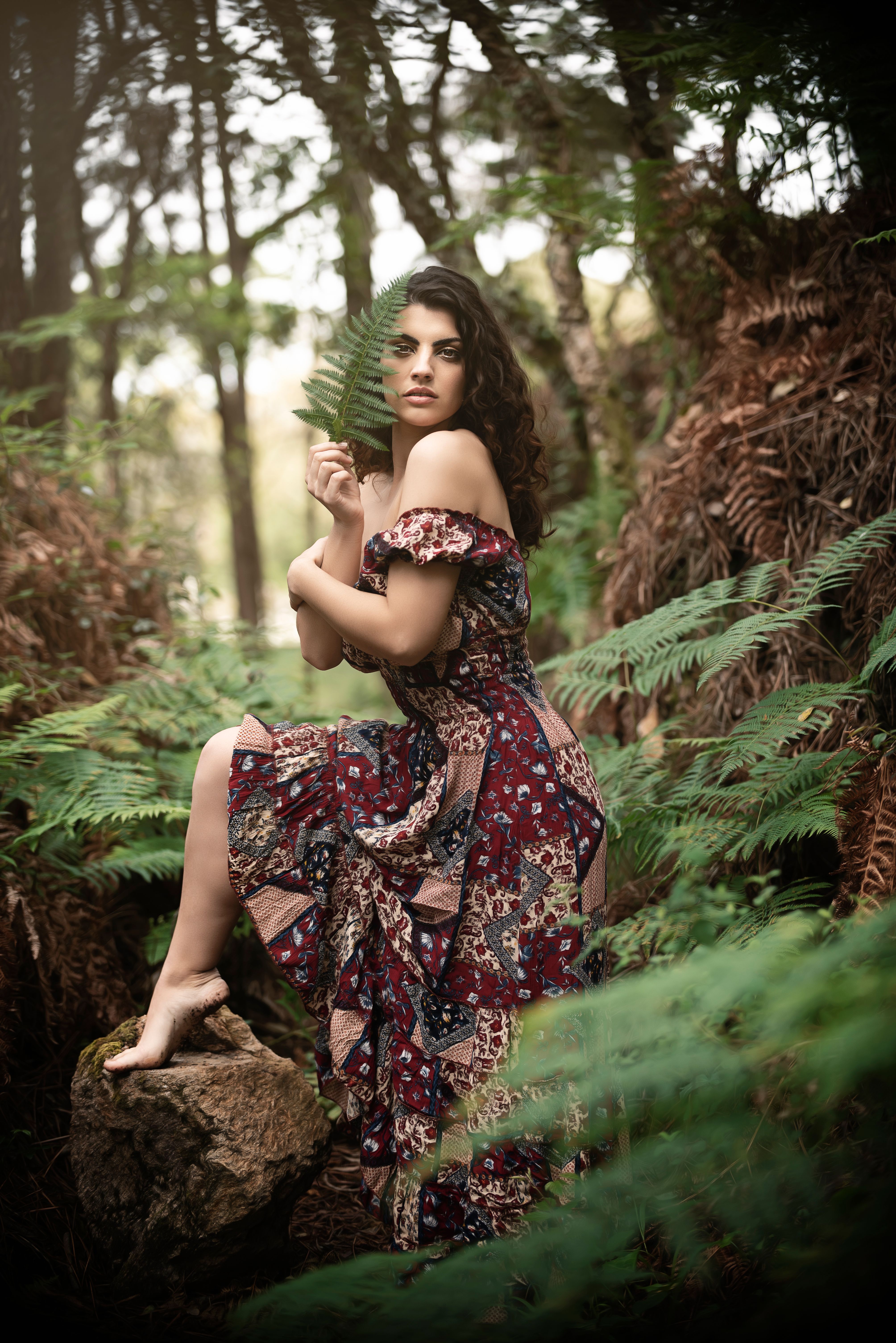 A Woman Posing in the Forest · Free Stock Photo