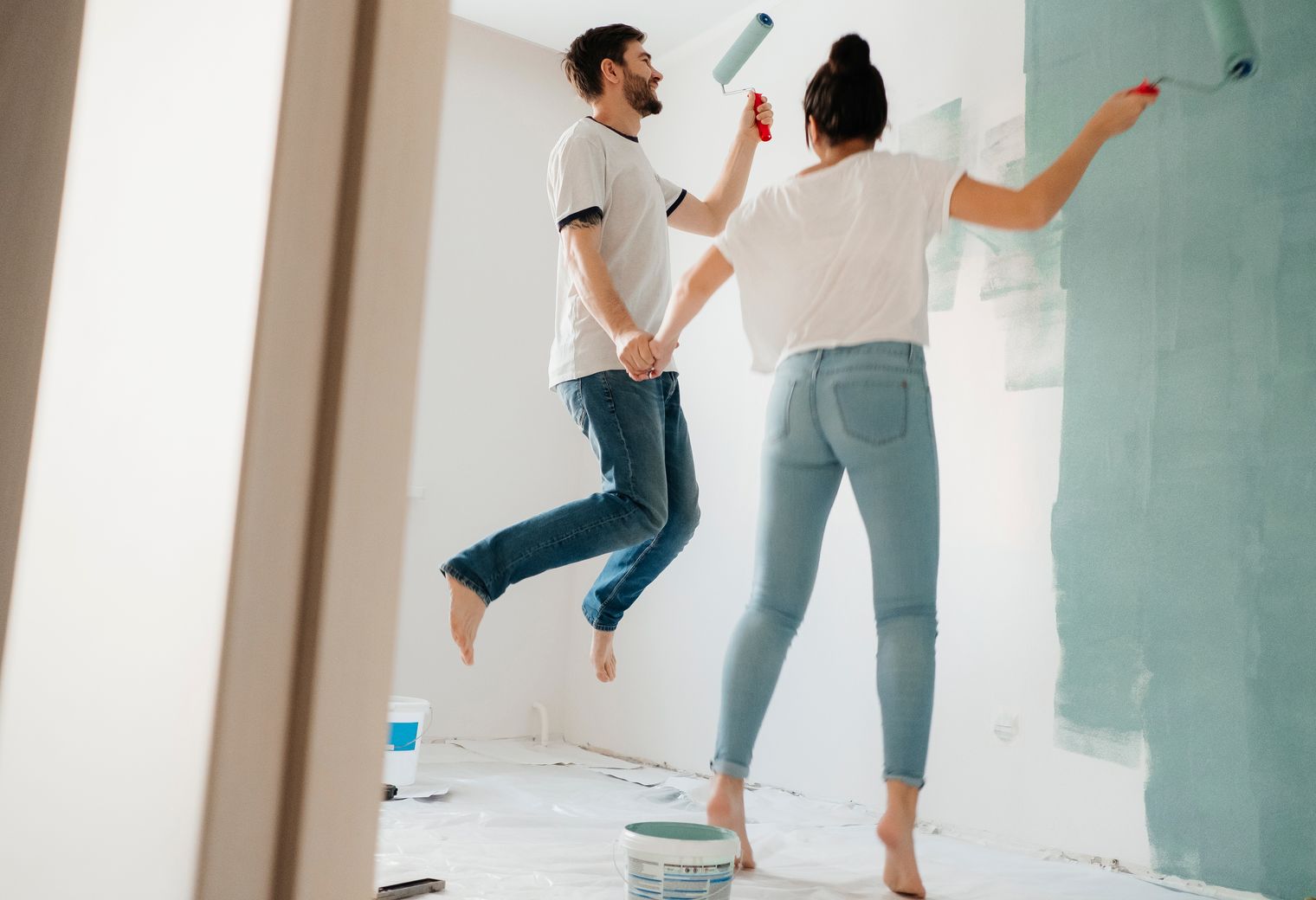 Interior Painting in Beckton — clean edges cut in around trim and sockets
