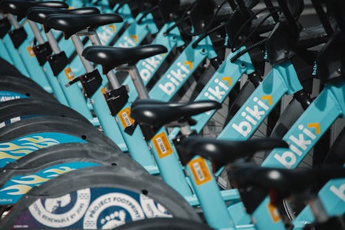 Free Close-Up Shot of Blue Bikes Stock Photo