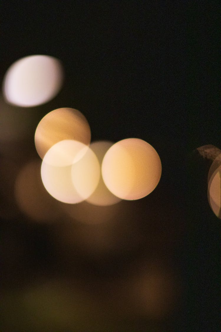 Abstract Bokeh Backdrop Of Overlapped Lights In Evening