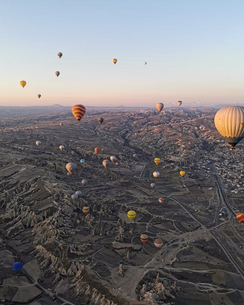 Aerial Photography of Hot Air Balloons