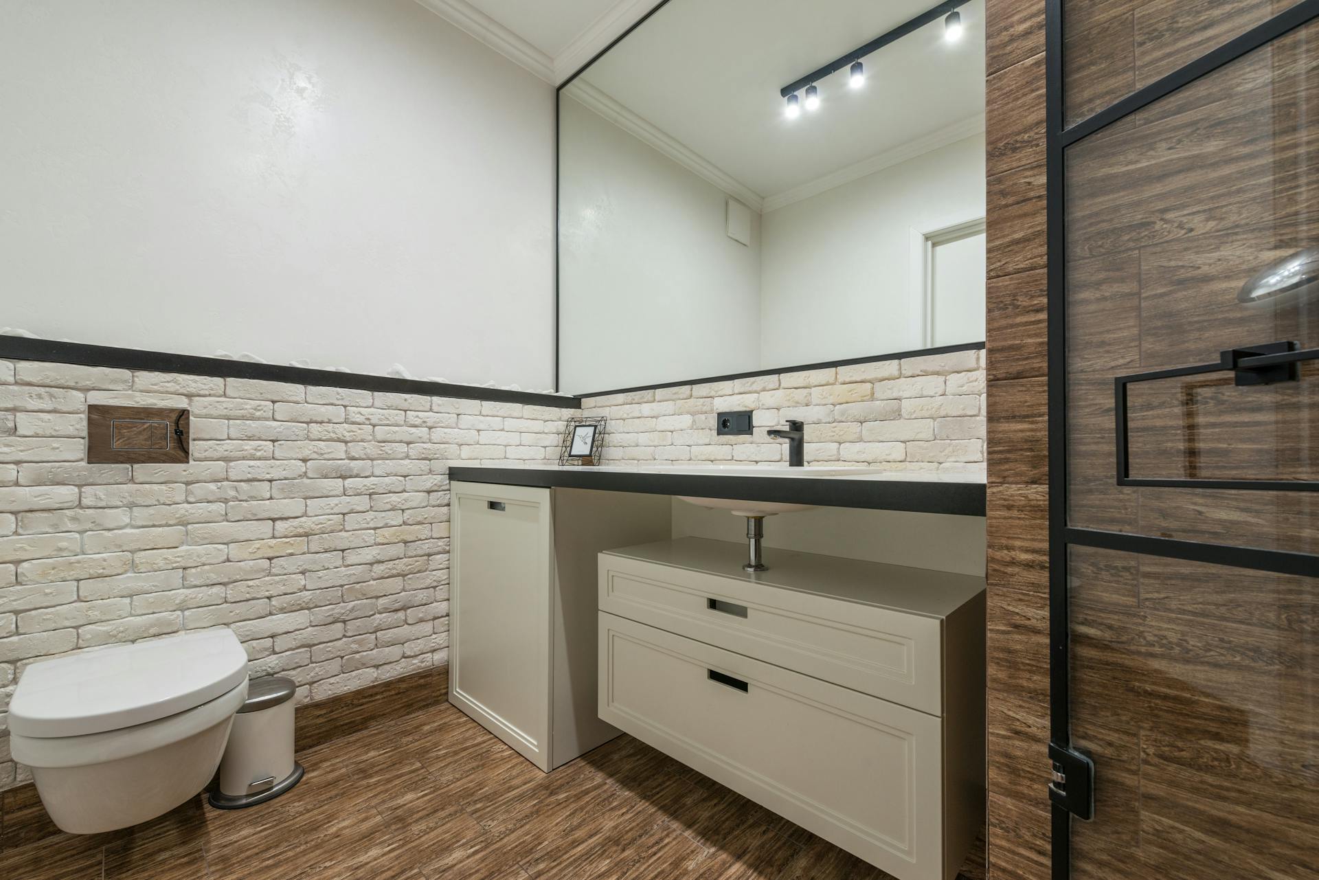 Interior of bathroom with toilet