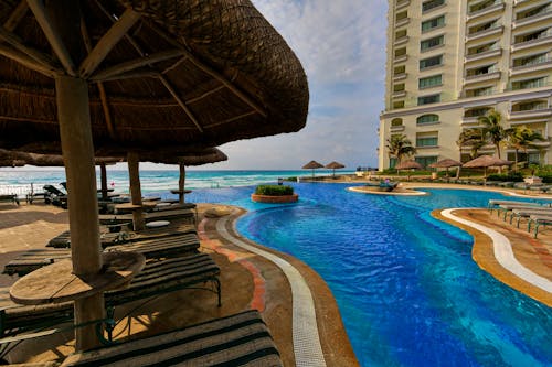 Swimming Pool Beside Nipa Hut