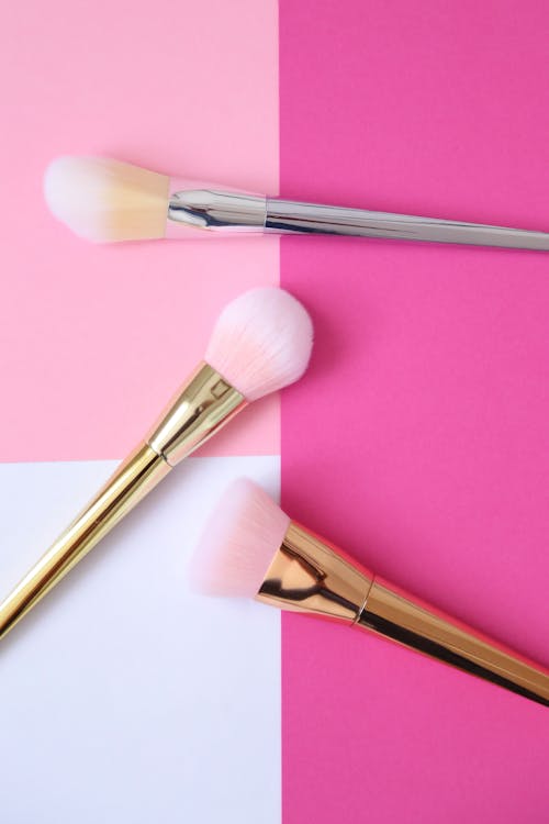 Free Pink Makeup Brushes Stock Photo