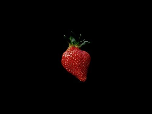 Photo of a Strawberry on Black Background