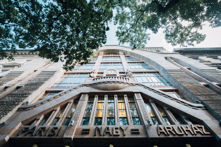 Low Angle Shot Of Alexandra Bookstore In Budapest