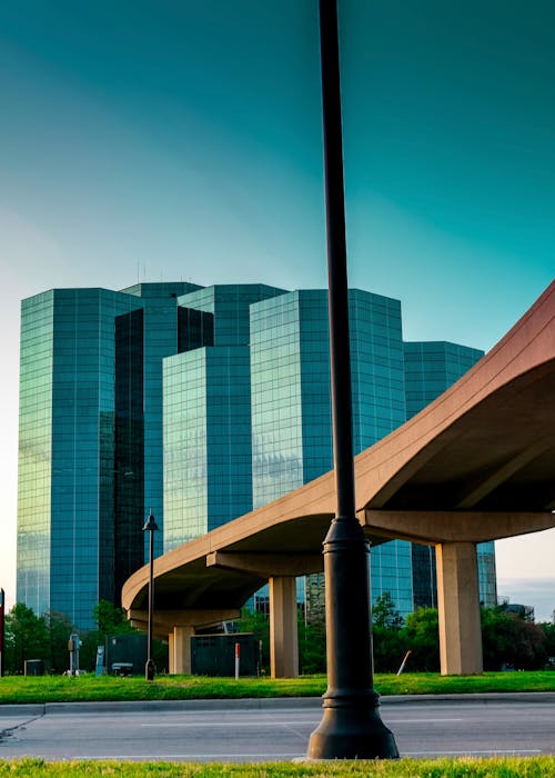 Free Modern Architecture of Deutsche Bank Glass Building  Stock Photo