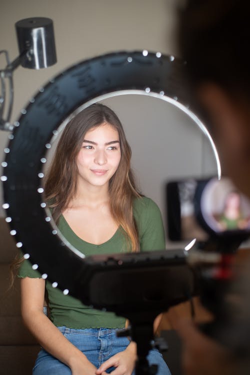 A Woman Getting Ready to Record a Video Vlog