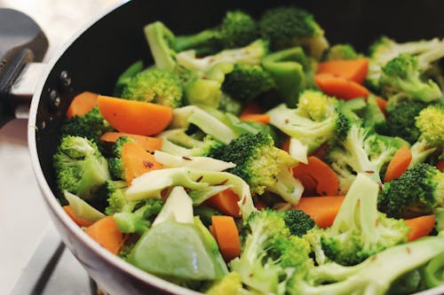 Free Chopped Vegetables in a Cooking Pot Stock Photo