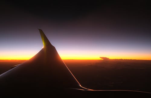 Travelling in an Airplane during the Golden Hour